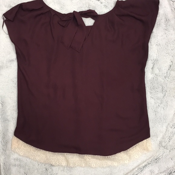 Lauren Conrad pleated blouse in deep purple - Picture 5 of 7